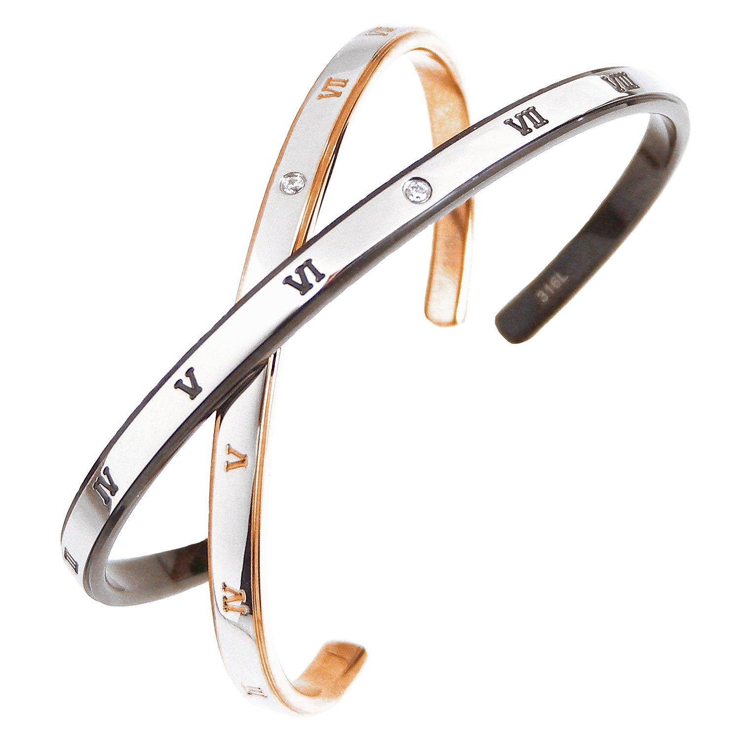 

Amore Pair of stainless steel pair surgical stainless steel Roman rose pair bracelets [La Eterno] bangles, bracelets, accessories, Atlas, numerals,