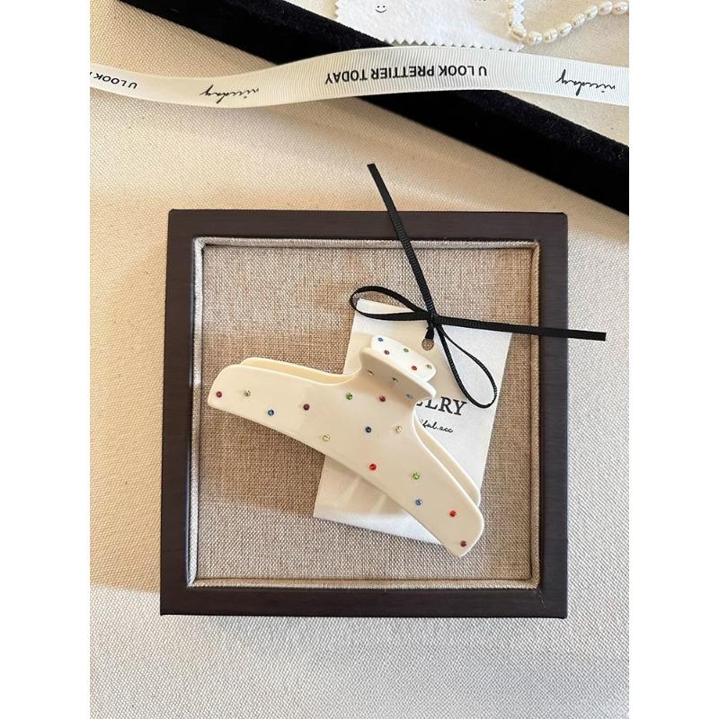 Large Colored Rhinestone Acetate Hair Clip Shark Clip Back of The Head Updo Grappling Clip and Hair Accessory