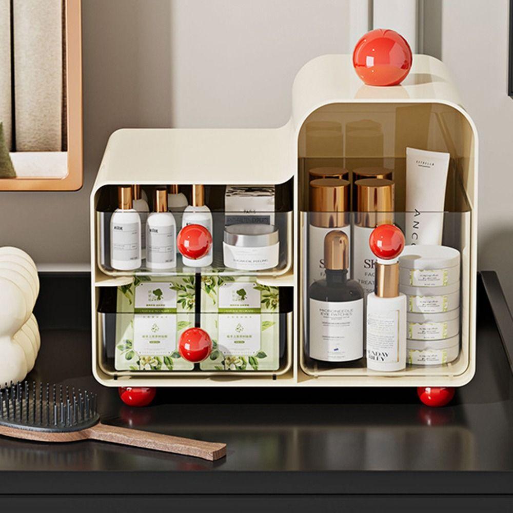 2 Layer 3 Grids Teas Bag Storage Box Large Capacity with Drawers Stationery Storage Box Acrylic Storage Container