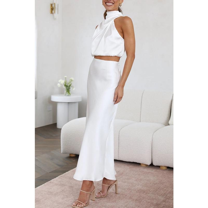Women's New Spring and Summer Satin Multi-colour Slimming Leisure Two-piece Suit
