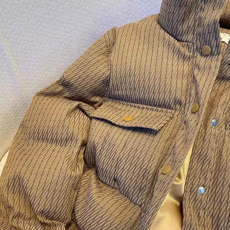 Chaqueta Casual de Moda Top Corto Cálido Engrosado para Mujer