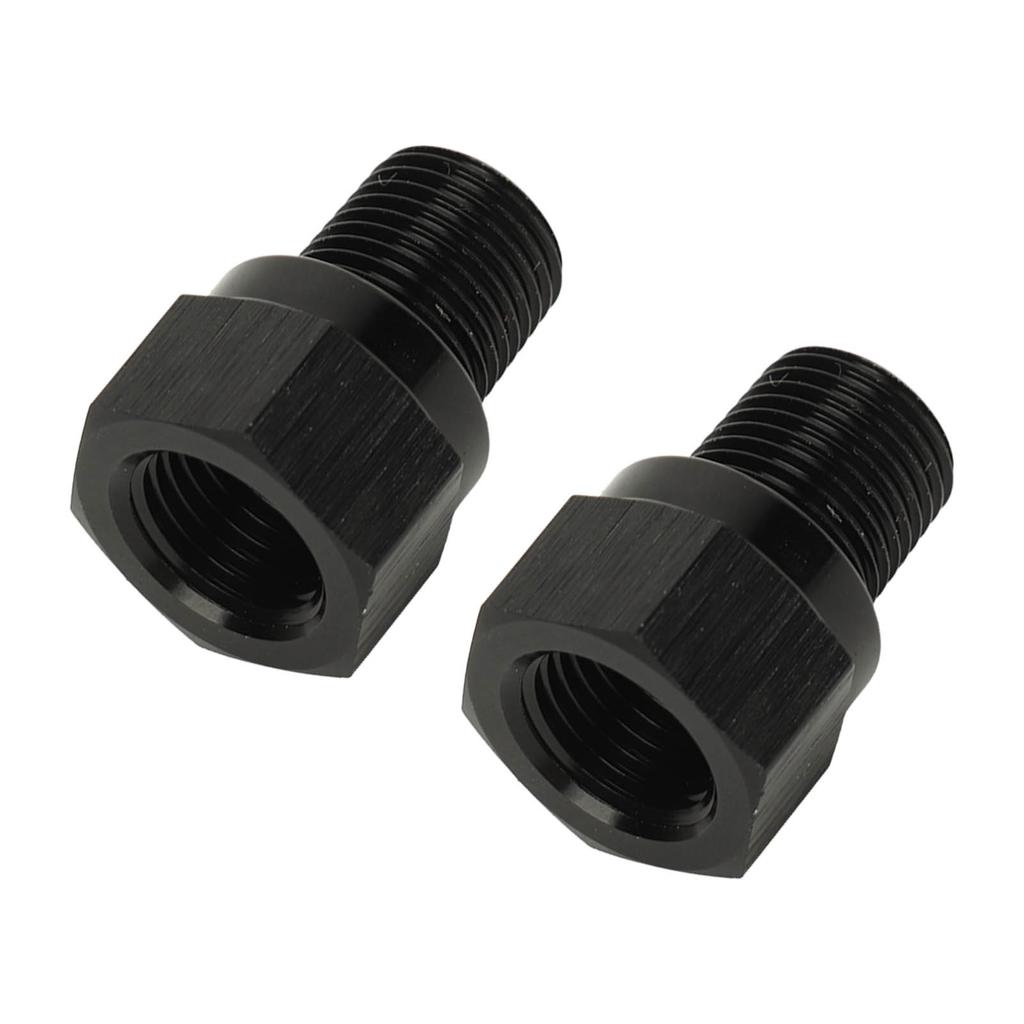 2Pcs 1 8in NPT Male to M10 X 1.0 Female Aluminum Alloy Oil Pressure Gauge Take Off Adapter for Vehicle
