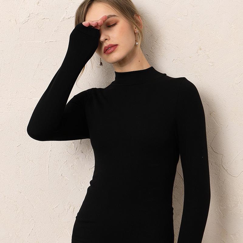 [Cashmere Protein Base Shirt] Half Turtleneck Base Shirt for Women, Autumn and Winter Inner Wear, Stylish and Wearable Outside, Slim Fit Long Sleeve