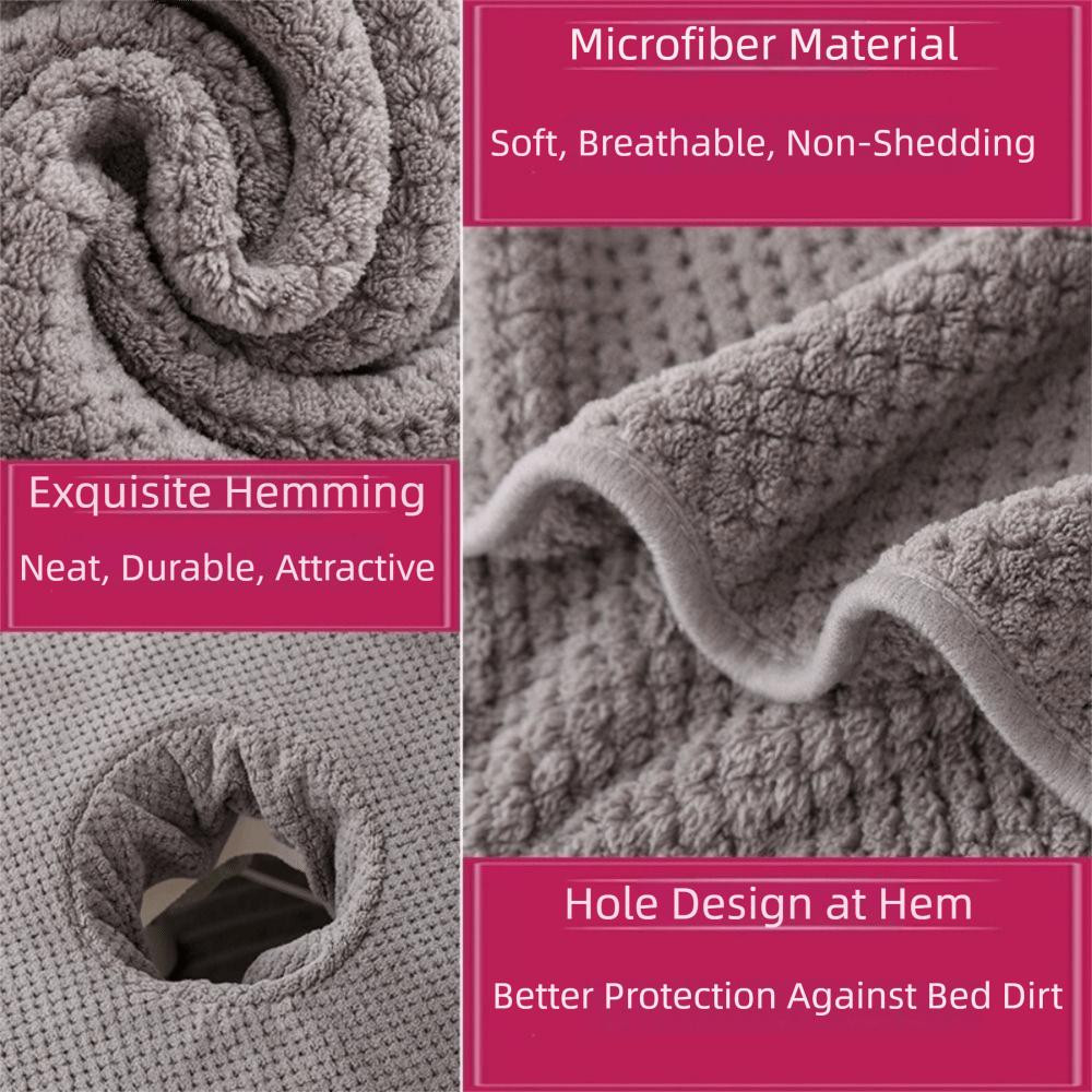 Thickened Beauty Salon Towel with Hole Headrest Pads SPA Massage Towel  Household Supplies