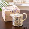 French Pastoral Style Coffee Set: Floral Brocade Cup and Saucer with Teapot - Perfect Gift Item