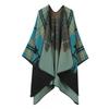 Elegant Vintage Shawl Cape Double-sided Tassel Split Travel Warmth
