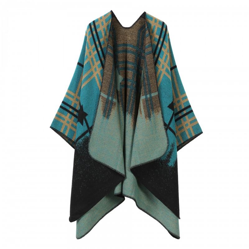 Elegant Vintage Shawl Cape Double-sided Tassel Split Travel Warmth