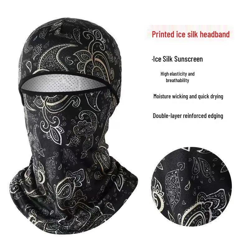Anti-Burn Ice Silk Welding Headgear: Sweat-Absorbing Full Face & Neck Protection