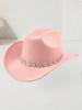 Fashion Versatile Western Cowboy Hat Internet celebrity ins temperament sweet love bright diamond jazz hat