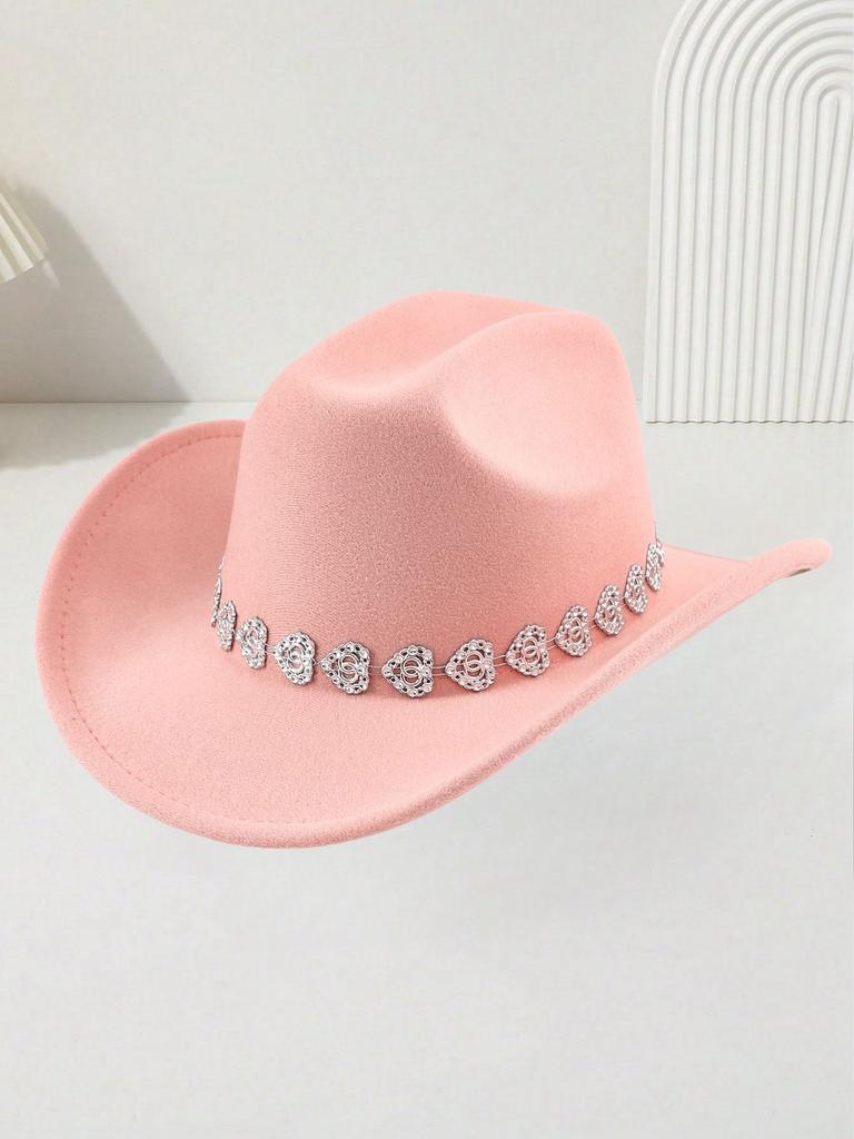 Fashion Versatile Western Cowboy Hat Internet celebrity ins temperament sweet love bright diamond jazz hat