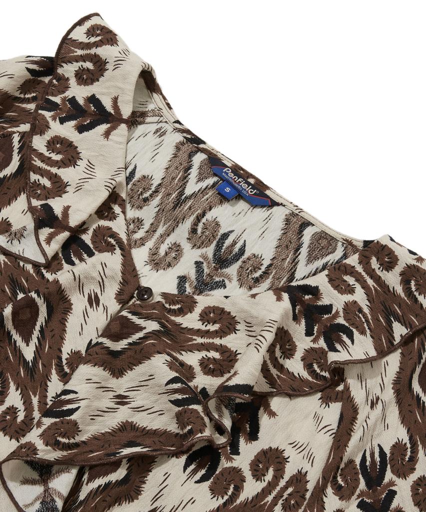 Penfield Ethnic V-Zone Frill Dress Brown_Fr3Ws64F