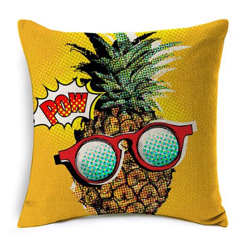 Cotton Linen Throw Pillow Cover American Pop Art Cushion Cover Pow Bang Wow Love Pineapple Modern Decorative Sofa Cushion Covers