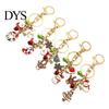 Elk Key Accessory Christmas Santa Oil Dripping Keychain, Enamel Snowman Reindeer Keychain Tree Keyring Pendant, Handbags Backpacks Purse Charm Metal