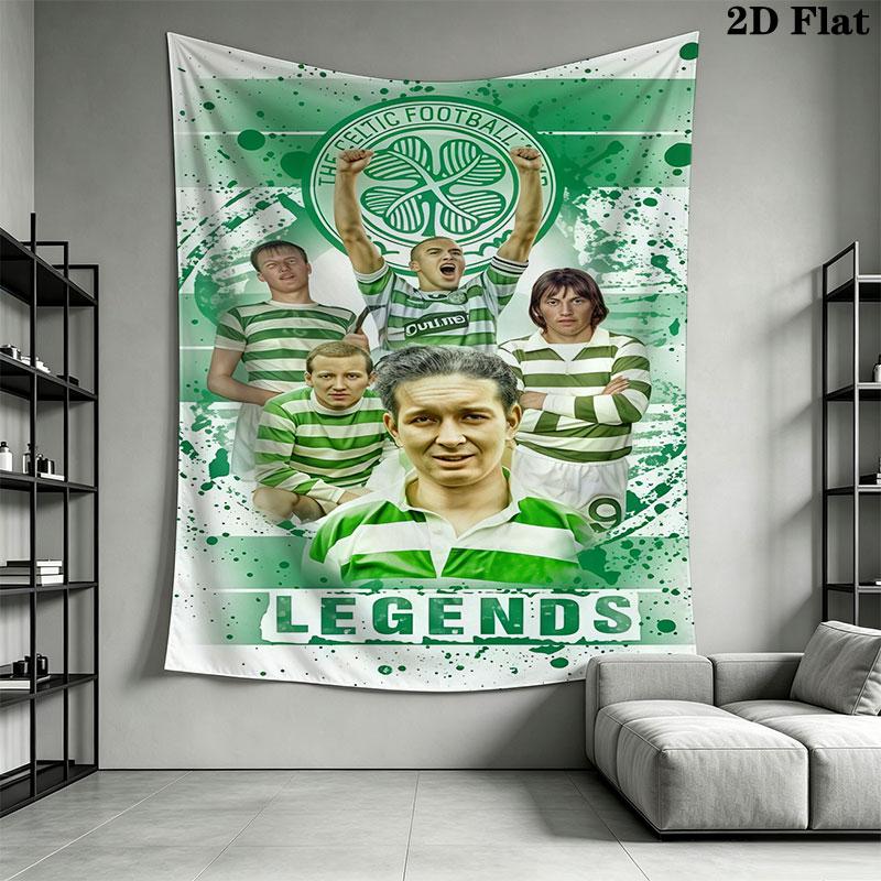 Celtic Football Club Wall Hanging Printed Fabric Blanket Decorative Tapestries for Bedroom Living Room Home Decor