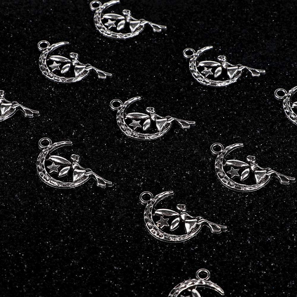 10Pcs Pendants Moon Stars Jewelry Making DIY Bracelet Necklace Charms Accessories