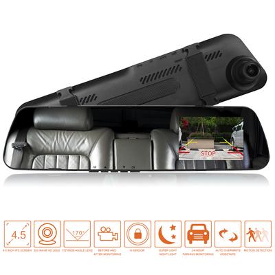 Ters Görüntü Aynası Dashcam Dikiz Çift Lens Araç Elektroniği Araba DVR Araç Kamerası 4.3 İnç Full HD Döngü Kayıt 1080P ve 480P