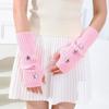 Women Knitted Fingerless Arm Sleeves Gothic Style Striped Winter Long Arm Warmers Girls Y2K Fashion Wrist Gloves