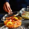 Glass Soup Pot 1.5L Large Capacity Binain Amber Steamer Kitchen Microwave Glass Heat Resistant Multifunctional Household Crystal Transparent | Bowls