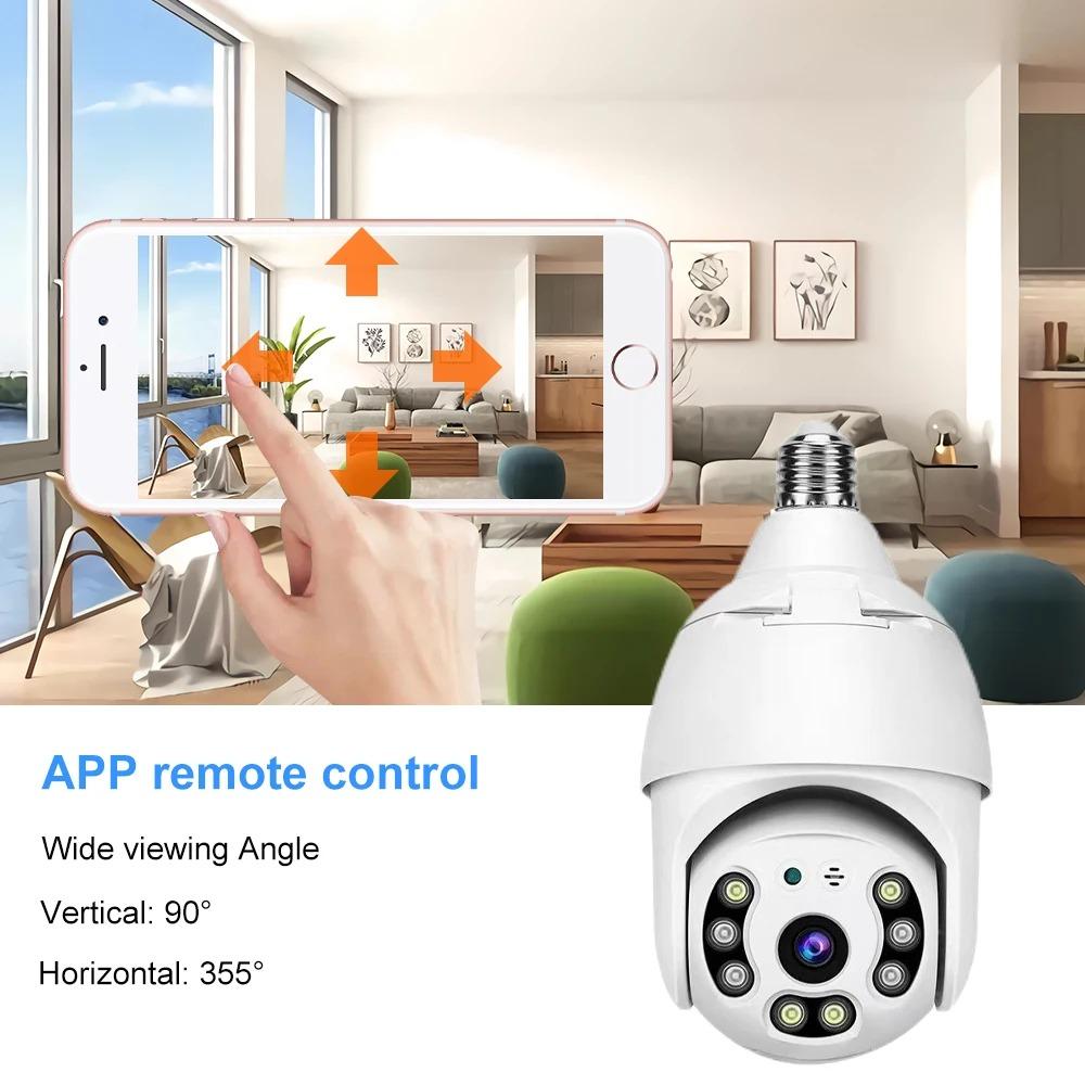 5MP E27 Bulb WiFi IP Camera Smart Home Tuya  AI Human Motion Detect Full Color Night Vision Outdoor Security Surveillance Cameras