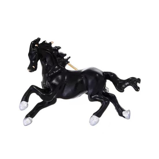 Oil Dripping Running Horse Brooch Sweater Cardigan Coat Business Suit Zodiac Animal Lapel Pin Men Women Fashion Jewelry Clothing Accessories