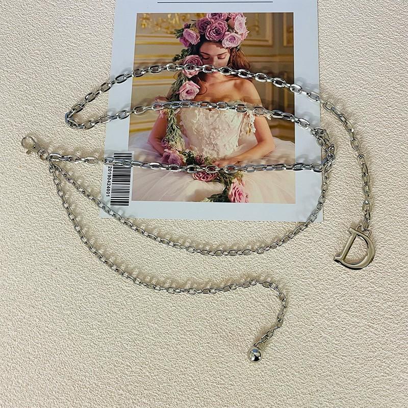 Y2k Silver Metal Waist Chain With Tassel Decor For Teen Girls Summer Style