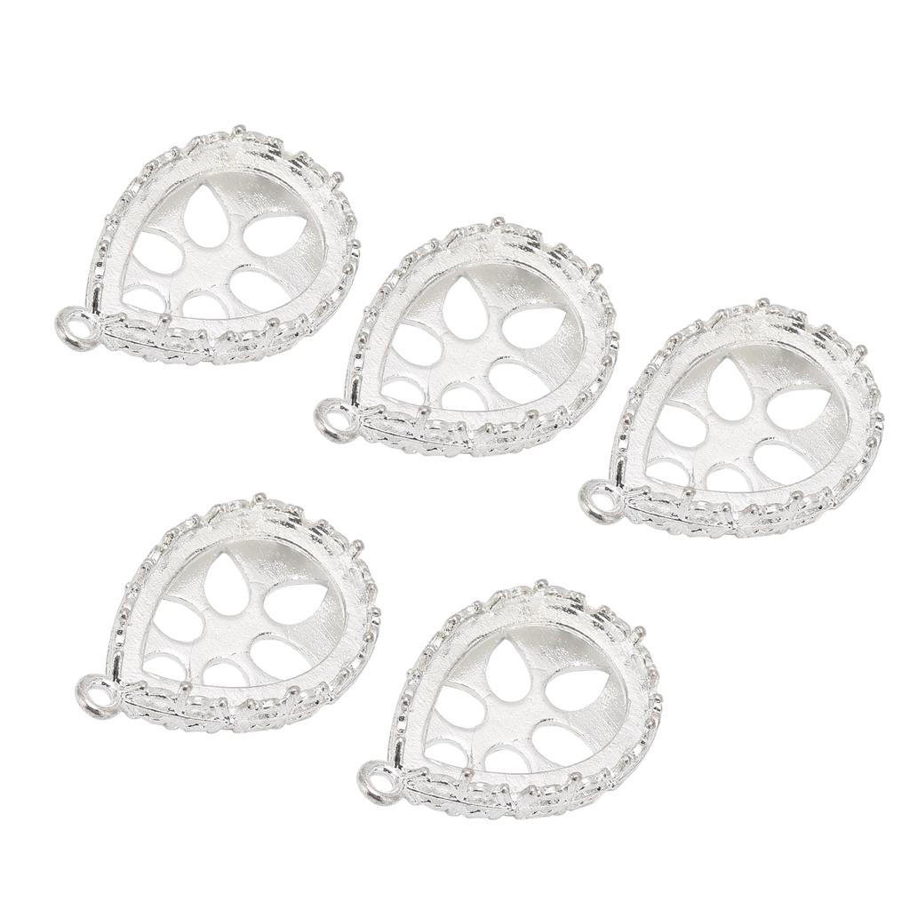 5 Pcs Alloy Pendant Base Jewelry Making Pendant Bezel Resin Molds Pendant Tray for DIY