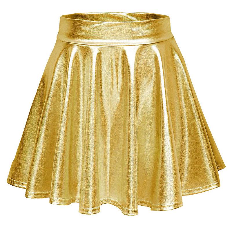 Women's Nightclub Performance Metal Pleated Skirt