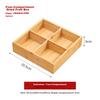 Dried Fruit Tray with Bamboo Wood Dividers, 4-Compartment Nut Dish, New Chinese Style Storage Box, Tea Brewing Tray for Living Room Coffee Table