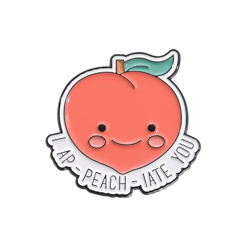 You're Pearfect Enamel Pin I Love You From My Head Cute Fruits Peaches Pears Tomatoes Brooch Lapel Badge Creative Wholesale Gift