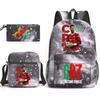 Cr7 Youth Fashion Children'S Student Schoolbag Three-Piece Set Backpack Satchel Pencil Case