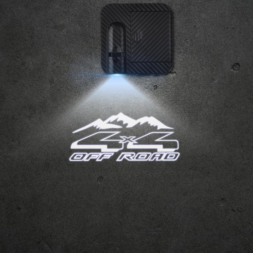 1/2PCS 4X4 OFF ROAD Car Door Welcome Lights Laser Projector Logo Wireless Sensing For Nissan NAVARA Toyota Hilux Pickup Auto
