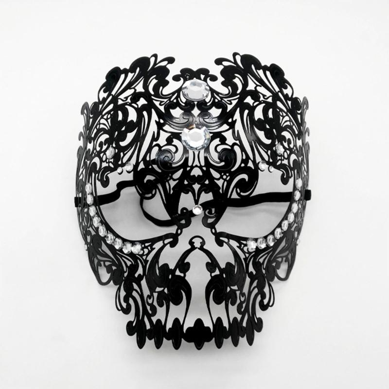 Zarte Vollgesichts-Diamant-Metallmaske Personalisierte Vollgesichts-Metallmaske mit Diamantdetails für Party und Halloween