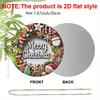 2D Flat Merry Christmas Aluminium Sign - Charming Figurine Ornaments with Santa Claus & Gingerbread Man Pattern - Ideal for Front Door, Wall, Porch