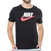 Nike Bawełniany T-shirt z okrągłym dekoltem i nadrukiem literowym, z krótkim rękawem, męski, topy, czarny BQ5095-018