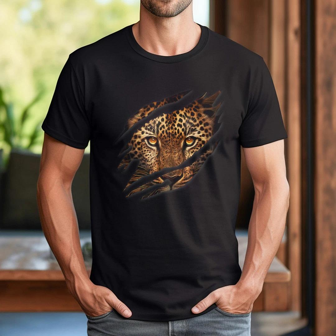 Гепард Тигр Леопард Лицо Лев Кошка для Мужчин Женщин Детей Футболка 3XL