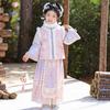 Annie Youer Girls' Winter Hanfu Tang Suit Dress Set