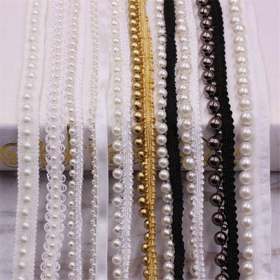 Tocados de Perlas Manualidad Aplique Nupcial para Decoración de Vestido de Boda Materiales para Ropa Adorno de Encaje Cinta de Rasoo Accesorios de Costura