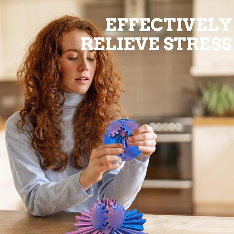 3D Printed Gear Ball Spin Ball Or Cube Fidget Toy,Gear Ball Pop Fidget Toy,Gear Toy For Stress And Anxiety Relaxing,Gear Sphere