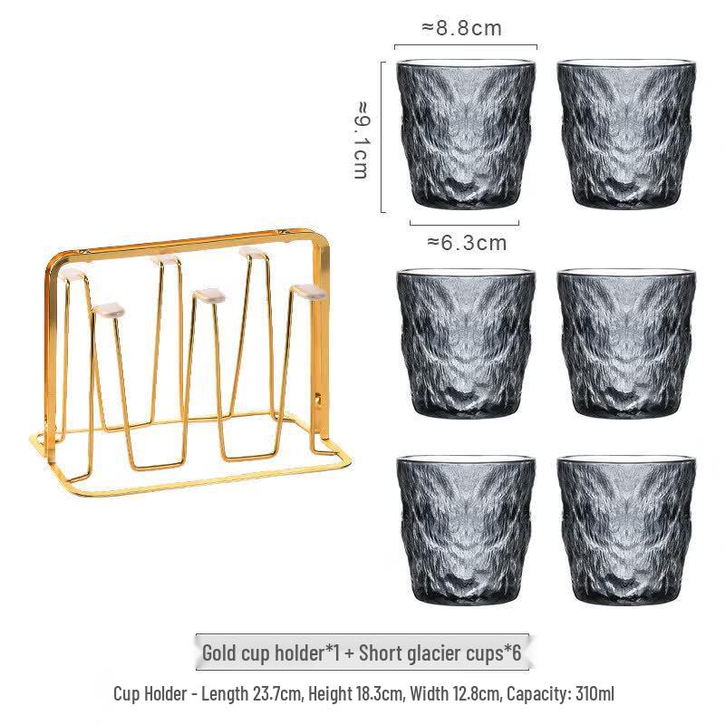 ZISIZ Glacier Pattern Glass Cup Set