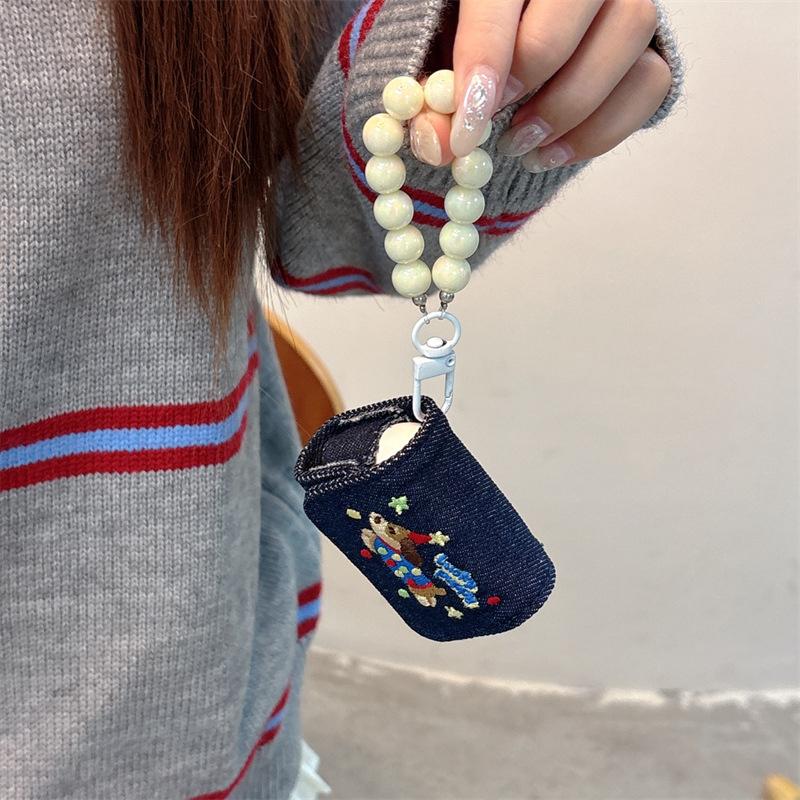 Cute Denim Earphone Bag Case For Earphone Protector Cover Headset Box Cases Wireless Bluetooth Earphone Accessories