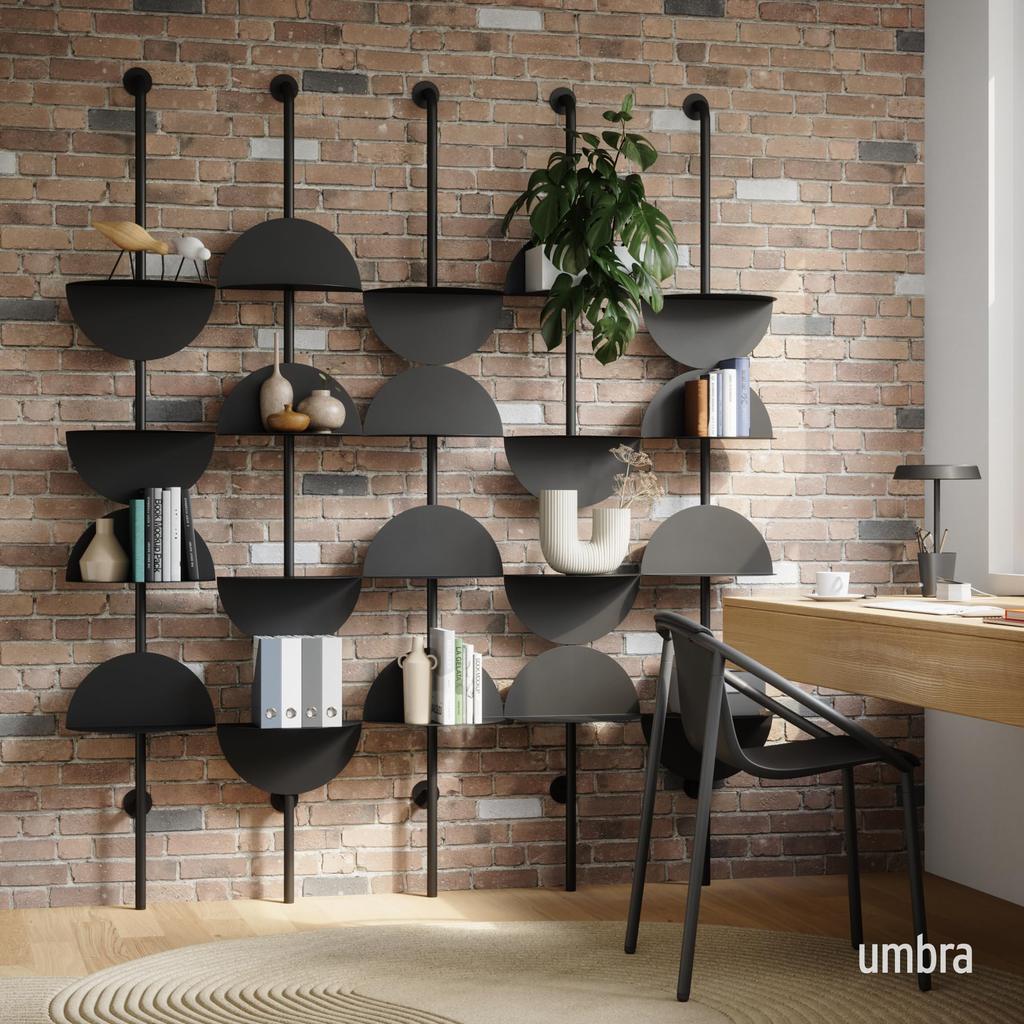 Official Umbra Solis Adjustable Black Shelf, 4-Piece Set,