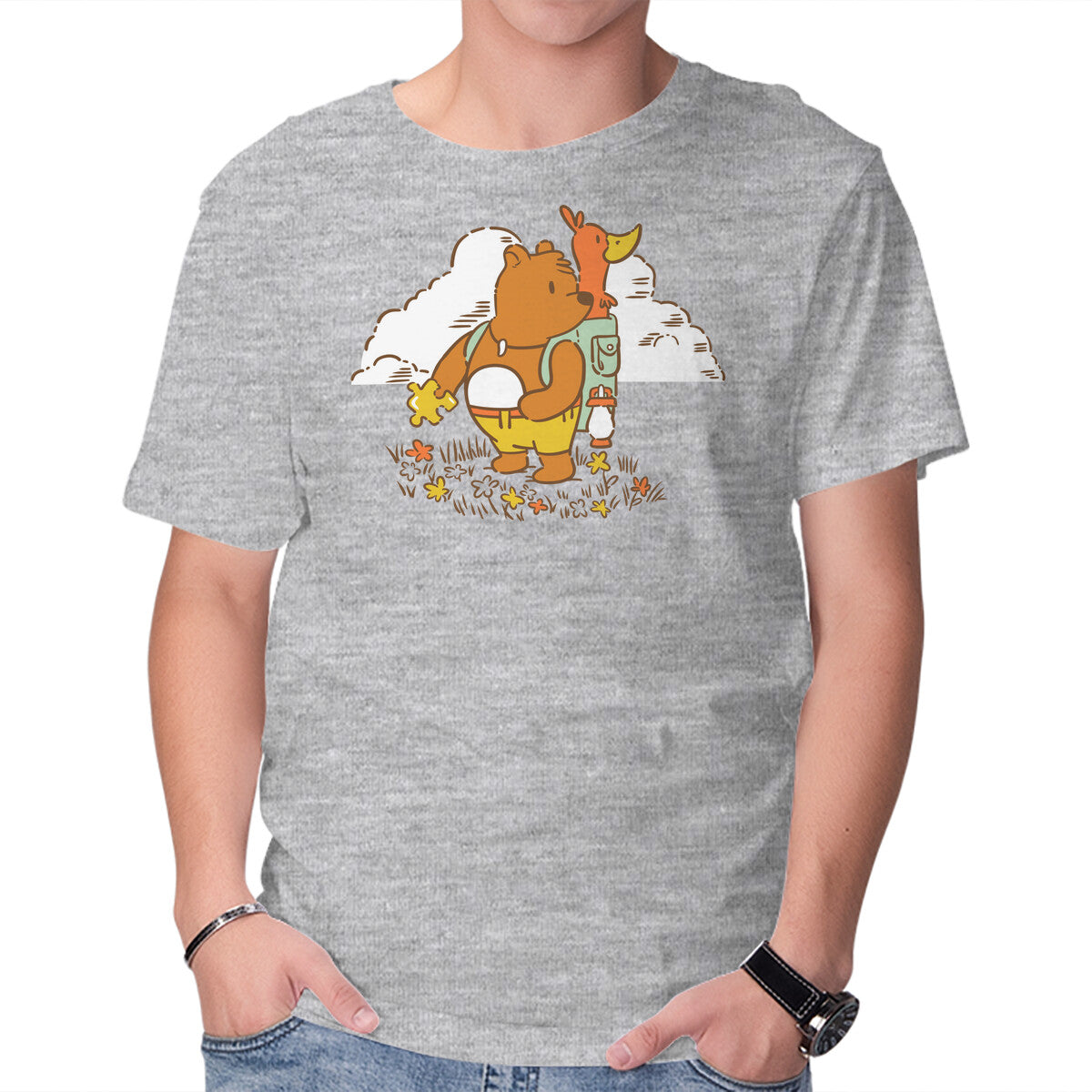 Unisex Crew Neck T-Shirt Storybook Friends Graphic Short Sleeve Casual Tee S