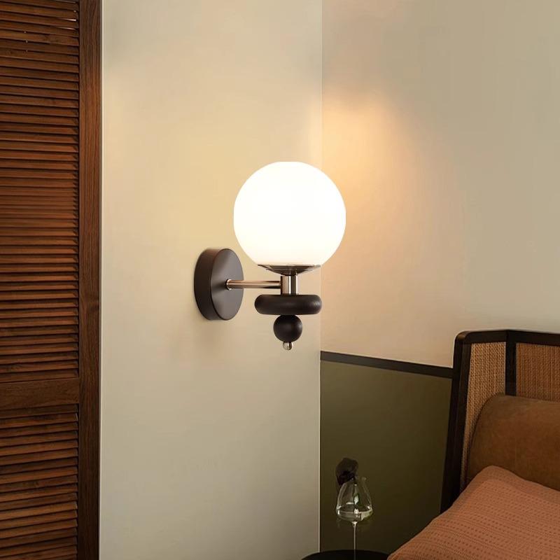 Vintage Solid Wood Wall Lamp: French Retro Bedroom & American Living Room