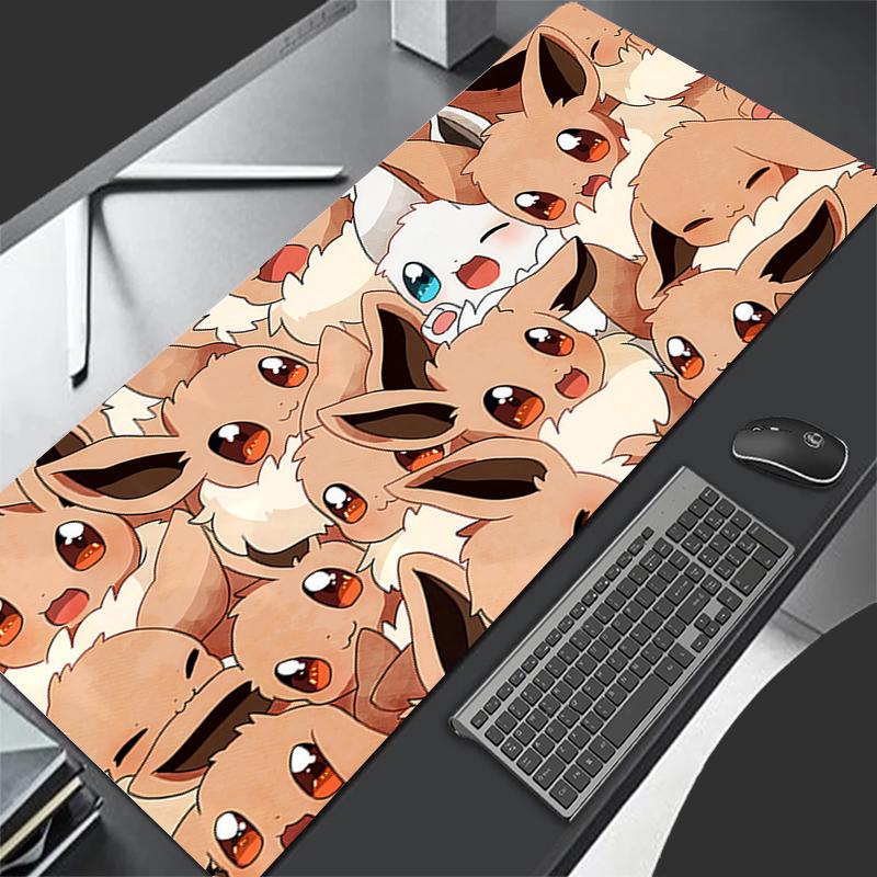 Mouse Pad Gaming Carpet Anime Keyboard Pads Rug PpokemonS Cute Eeevee Mousepad Mouse Pads Laptop Extended Desk Mat Gamer Gift 800x300x2mm