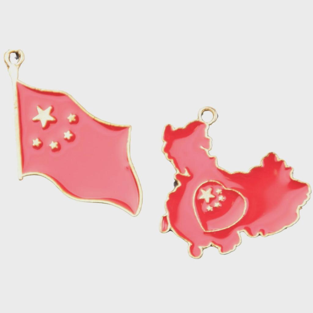 Creative China Map Flag Keychain: Patriotic Pendant - Ideal for National Day or New Year's Gifts