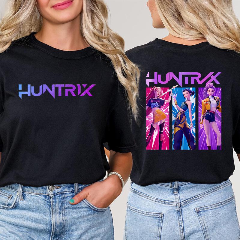 Demon Hunter HuntrX T-shirt for Women Fashion Korean Casual T Shirt Clothes Oversized T-Shirts Y2K Tops Aesthetic Clothing