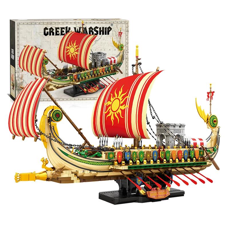 

Non-Toxic 2982Pcs Greek Trireme Building Blocks War Battle Ship Model Bricks Desktop Decoration Educational Diy Toy For Kids Holiday Gifts