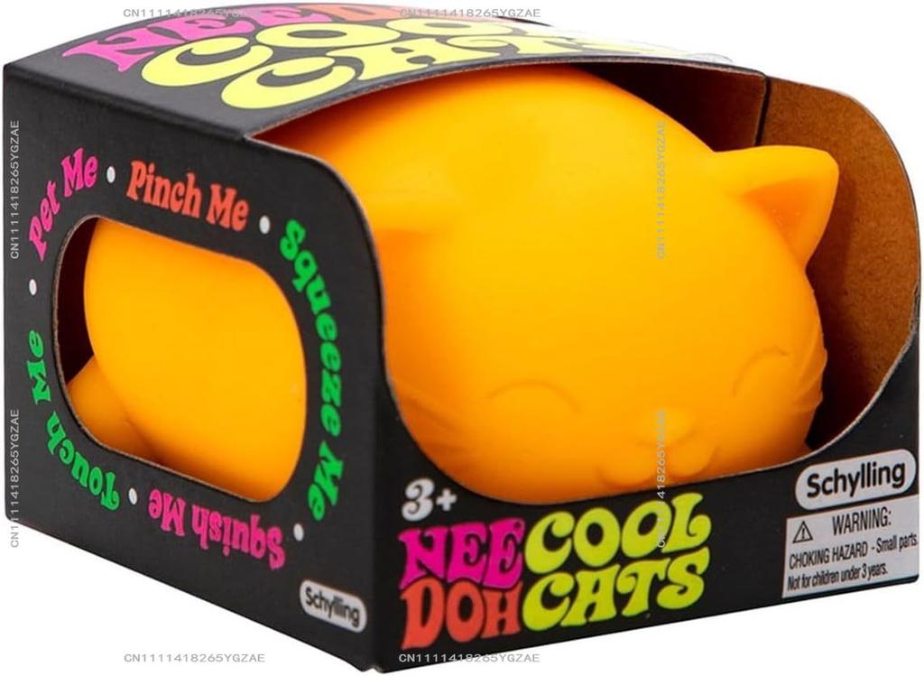 Schylling NeeDoh Cool Cats The Groovy Glob! Squishy, Squeezy, Stretchy Stress Balls Assorted Colors
