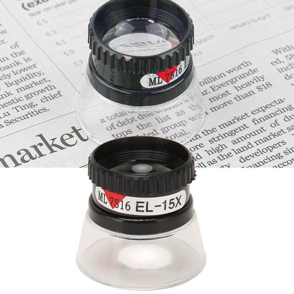 15X Pocket Magnifying Glass Black Desktop Magnifier Jewelry Magnifier for 15X Archaeology Tool