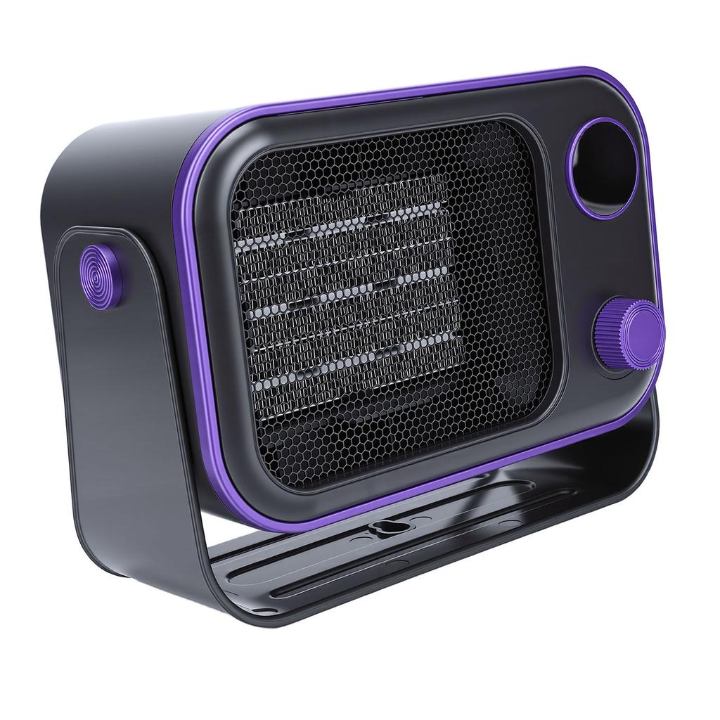Portable Electric Heater 1200W Temperature Display Overheat Tip Over Prevention Quiet PTC Ceramic Heater for Home Office